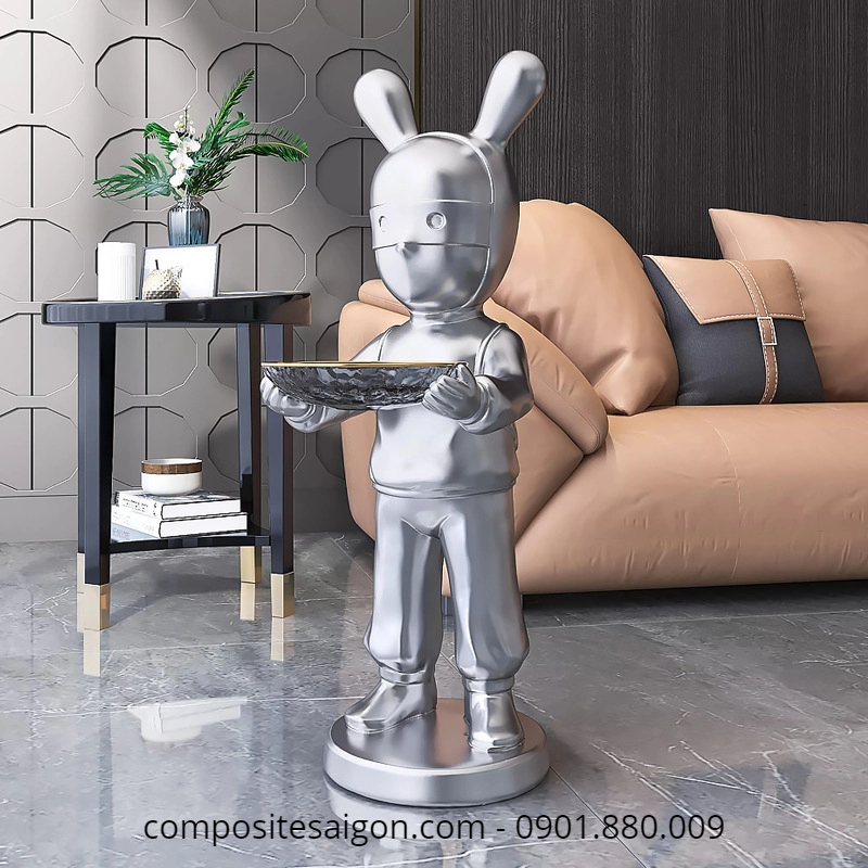 mo hinh bang nhua composite cao cap27 1 4744 - Mô hình trang trí người thỏ composite chất lượng cao 1800mm